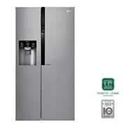 Vorderseite von Side-by-Side mit Eis-, Crushed Ice- und Wasserspender und Total No Frost GSL561PZUV