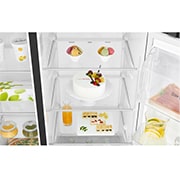 LG ​​Side-by-Side mit Eis-, Crushed Ice- und Wasserspender  | ​625​ Liter Kapazität | Energieeffizienzklasse ​E​ |  Interner Wassertank 4L | ​Matte Black Steel​ | ​GSL761MCZE, GSL761MCZE