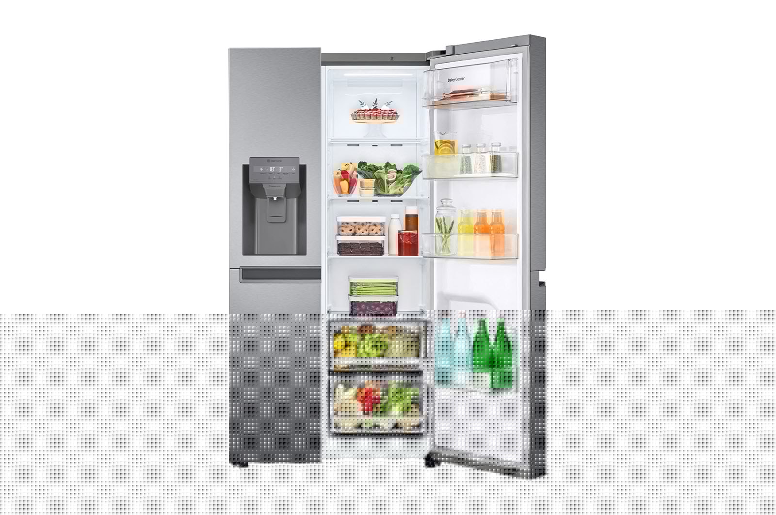LG Side-by-Side mit Eis-, Crushed Ice- und Wasserspender | 635 Liter Kapazität | Energieeffizienzklasse F | Festwasseranschluss | Dark Graphite | GSLV30DSXM, GSLV30DSXM