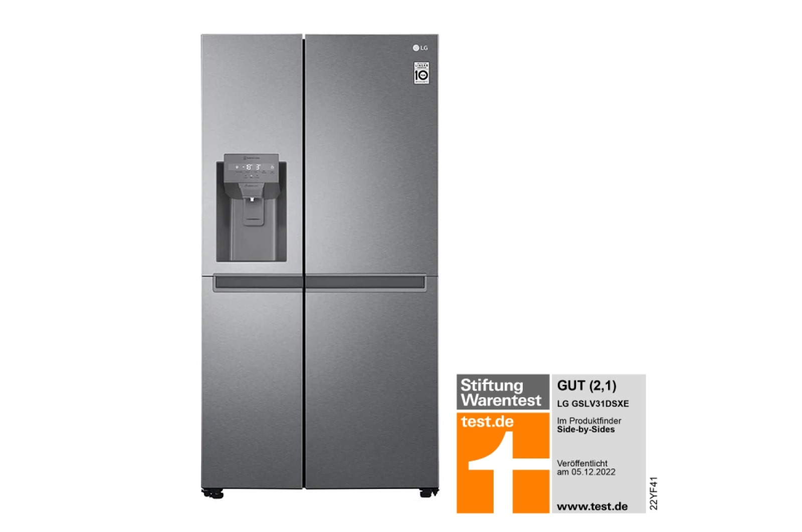 LG Side-by-Side mit Eis-, Crushed Ice- und Wasserspender |  634 Liter Kapazität | Energieeffizienzklasse E |  Interner Wassertank 4L | Dark Graphite | GSLV31DSXE, GSLV31DSXE