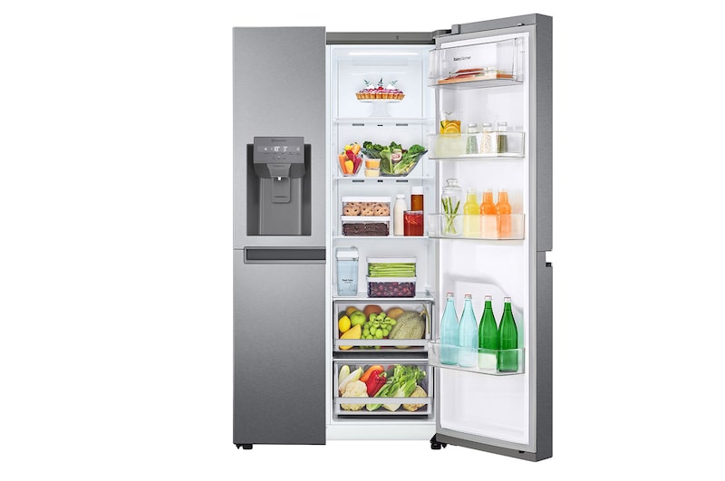 LG Side-by-Side mit Eis-, Crushed Ice- und Wasserspender | 634 Liter Kapazität | Energieeffizienzklasse F |  Interner Wassertank 4L |  Dark Graphite   | GSLV31DSXM, GSLV31DSXM