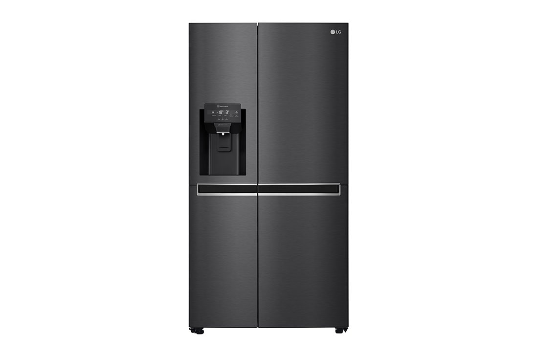 LG Side-by-Side mit Eis-, Crushed Ice- und Wasserspender | 634 Liter Kapazität | Energieeffizienzklasse F |  Interner Wassertank 4L |  Matte Black Steel   | GSLV31MCXM, GSLV31MCXM