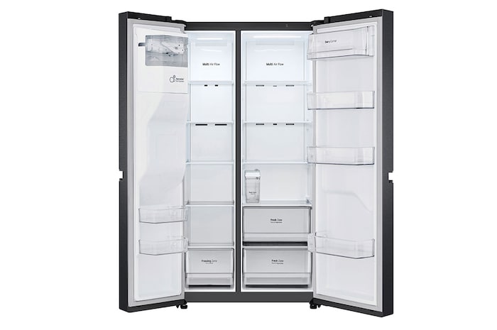 LG Side-by-Side Kühlschrank (F, 634L, 179cm hoch) mit Eis-, Crushed Ice- und Wasserspender & internem Wassertank | GSLV31MCXM, GSLV31MCXM