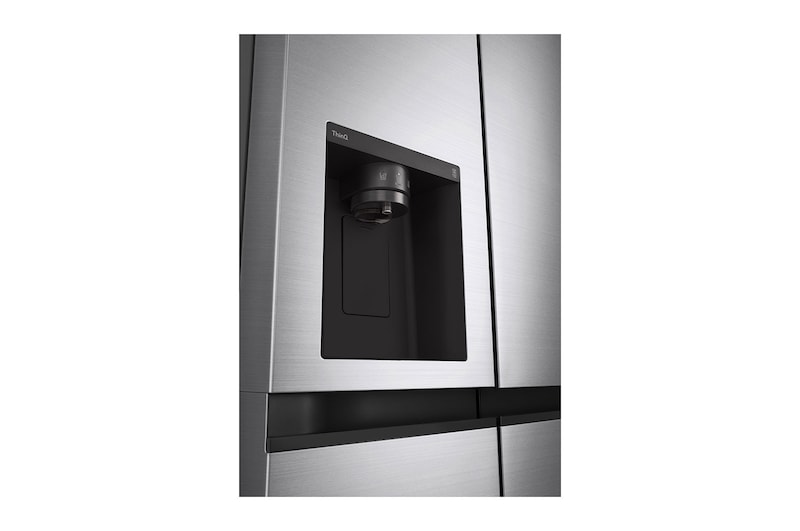 LG Side-by-Side mit Eis-, Crushed Ice- und Wasserspender | 635 Liter Kapazität | Energieeffizienzklasse E | Interner Wassertank 4L | Platinum Silver | GSLV51PZXE, GSLV51PZXE