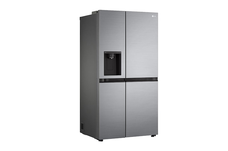LG Side-by-Side mit Eis-, Crushed Ice- und Wasserspender | 635 Liter Kapazität | Energieeffizienzklasse F | Interner Wassertank 4L | Platinum Silver | GSLV51PZXM, GSLV51PZXM