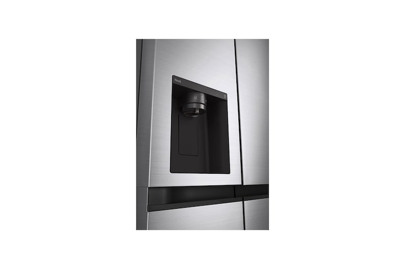 LG Side-by-Side mit Eis-, Crushed Ice- und Wasserspender | 635 Liter Kapazität | Energieeffizienzklasse F | Interner Wassertank 4L | Platinum Silver | GSLV51PZXM, GSLV51PZXM