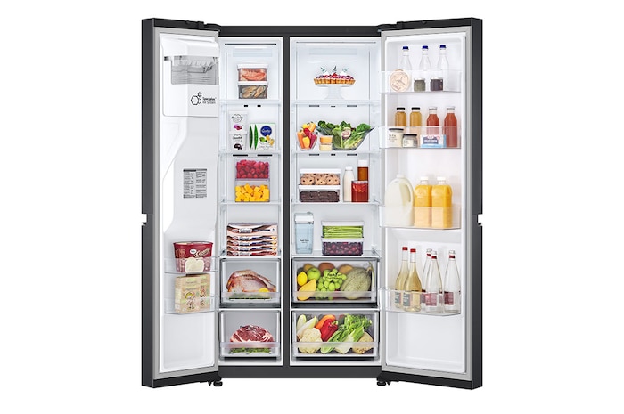 LG Side-by-Side Kühlschrank (D, 635L, 179cm hoch) mit Eis-, Crushed Ice- und Wasserspender & internem Wassertank | GSLV71MCTD, GSLV71MCTD