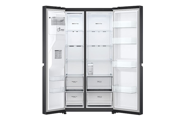 LG Side-by-Side Kühlschrank (D, 635L, 179cm hoch) mit Eis-, Crushed Ice- und Wasserspender & internem Wassertank | GSLV71MCTD, GSLV71MCTD