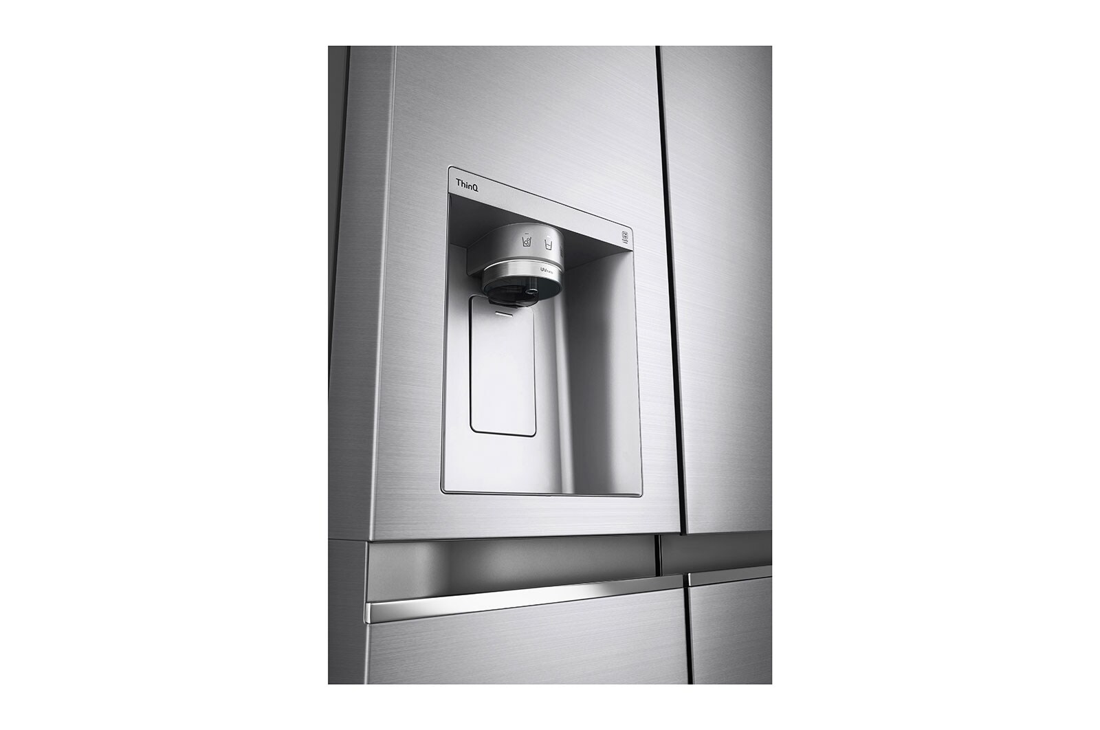 LG Side-by-Side mit Eis-, Crushed Ice- und Wasserspender | 634 Liter Kapazität | Energieeffizienzklasse D |  Festwasseranschluss | Platinum Silver |  GSLV90PZAD , GSLV90PZAD