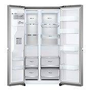 LG Side-by-Side mit Eis-, Crushed Ice- und Wasserspender | 634 Liter Kapazität | Energieeffizienzklasse D |  Festwasseranschluss | Platinum Silver |  GSLV90PZAD , GSLV90PZAD