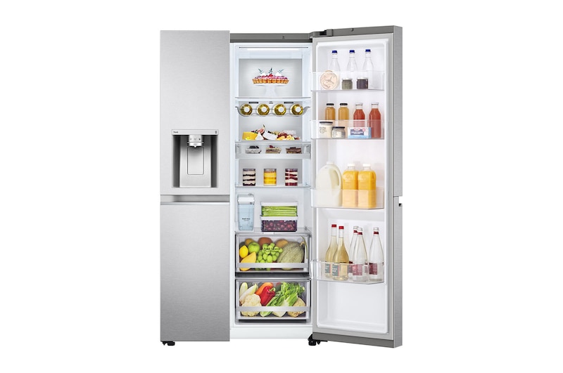 LG Side-by-Side mit Eis-, Crushed Ice- und Wasserspender | 635 Liter Kapazität | Energieeffizienzklasse D |  Interner Wassertank 4L | Metal Sorbet |  GSLV91MBAD, GSLV91MBAD