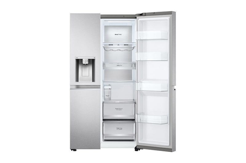 LG Side-by-Side mit Eis-, Crushed Ice- und Wasserspender | 635 Liter Kapazität | Energieeffizienzklasse D |  Interner Wassertank 4L | Metal Sorbet |  GSLV91MBAD, GSLV91MBAD