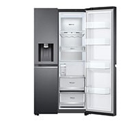 LG Side-by-Side mit Eis-, Crushed Ice- und Wasserspender | 634 Liter Kapazität | Energieeffizienzklasse D |  Matte Black | GSLV91MCAD, GSLV91MCAD