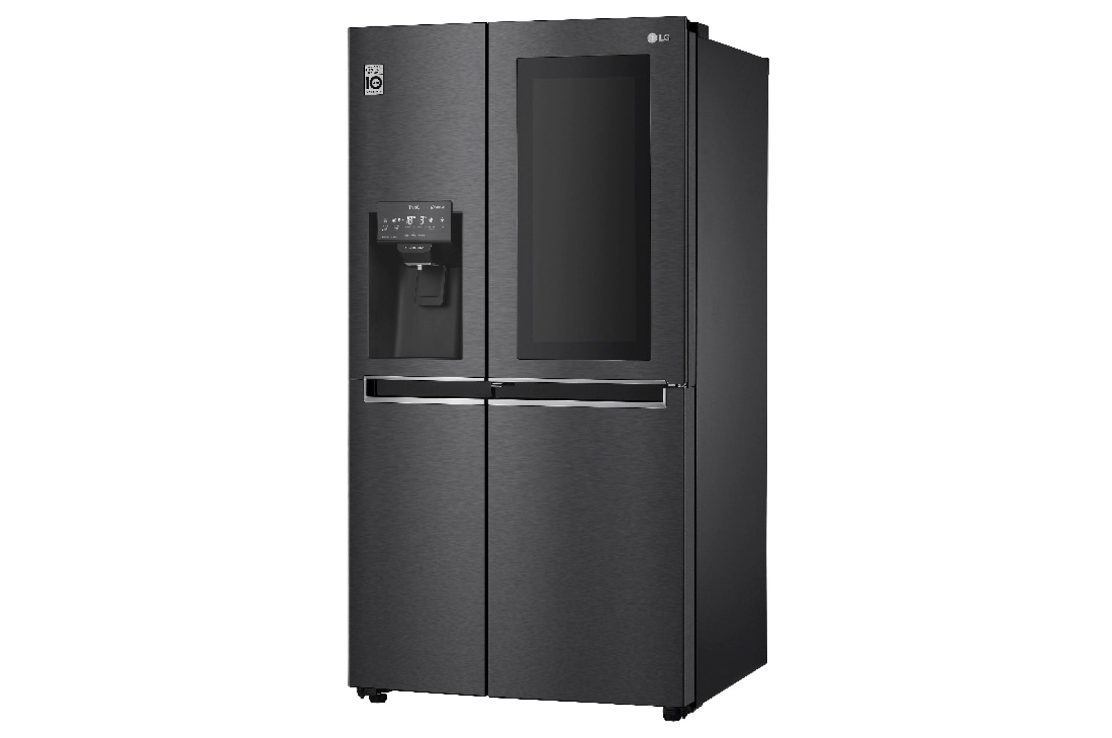 LG ​​Side-by-Side mit InstaView Door-in-Door ®  | Eis-, Crushed Ice- und Wasserspender  | ​625​ Liter Kapazität | Energieeffizienzklasse ​F​ | ​Festwasseranschluss | Matte Black Steel​​ | ​GSX960MCVZ, GSX960MCVZ