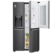 LG ​​Side-by-Side mit InstaView Door-in-Door ®  | Eis-, Crushed Ice- und Wasserspender  | ​625​ Liter Kapazität | Energieeffizienzklasse ​F​ | ​Festwasseranschluss | Matte Black Steel​​ | ​GSX960MCVZ, GSX960MCVZ