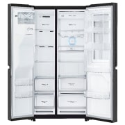 LG ​​Side-by-Side mit InstaView Door-in-Door ®  | Eis-, Crushed Ice- und Wasserspender  | ​625​ Liter Kapazität | Energieeffizienzklasse ​F​ | ​Festwasseranschluss | Matte Black Steel​​ | ​GSX960MCVZ, GSX960MCVZ