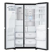 LG Side-by-Side mit InstaView Door-in-Door ®  | Eis-, Crushed Ice- und Wasserspender | 625 Liter Kapazität | Energieeffizienzklasse E | Interner Wassertank 4L | Matte Black Steel | GSX961MCCE, GSX961MCCE