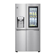 Vorderseite von Side-by-Side mit InstaView Door-in-Door ®  | Eis-, Crushed Ice- und Wasserspender | 625 Liter Kapazität | Energieeffizienzklasse E | Interner Wassertank 4L | Edelstahl-Look | GSX971NEAE GSX971NEAE