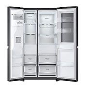 LG Side-by-Side mit InstaView Door-in-Door®  | Craft Ice Kugeln | Eis-, Crushed Ice- und Wasserspender | 635 Liter Kapazität | Energieeffizienzklasse E | Festwasseranschluss | Matte Black | GSXB90MCDE, GSXB90MCDE