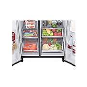 LG Side-by-Side mit InstaView Door-in-Door®  | Craft Ice Kugeln | Eis-, Crushed Ice- und Wasserspender | 635 Liter Kapazität | Energieeffizienzklasse E | Festwasseranschluss | Matte Black | GSXB90MCDE, GSXB90MCDE