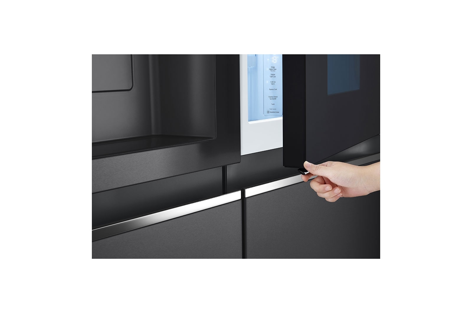 LG Side-by-Side Kühlschrank mit InstaView Door-in-Door® (E, 635L, 179cm hoch) mit Eis-, Crushed Ice-, Wasserspender, Festwasseranschluss & Craft Ice | GSXB90MCDE , GSXB90MCDE