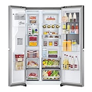 LG Side-by-Side mit InstaView Door-in-Door ®  | Eis-, Crushed Ice- und Wasserspender | 635 Liter Kapazität | EEK E | Metal Sorbet | GSXD91MBAE , GSXD91MBAE