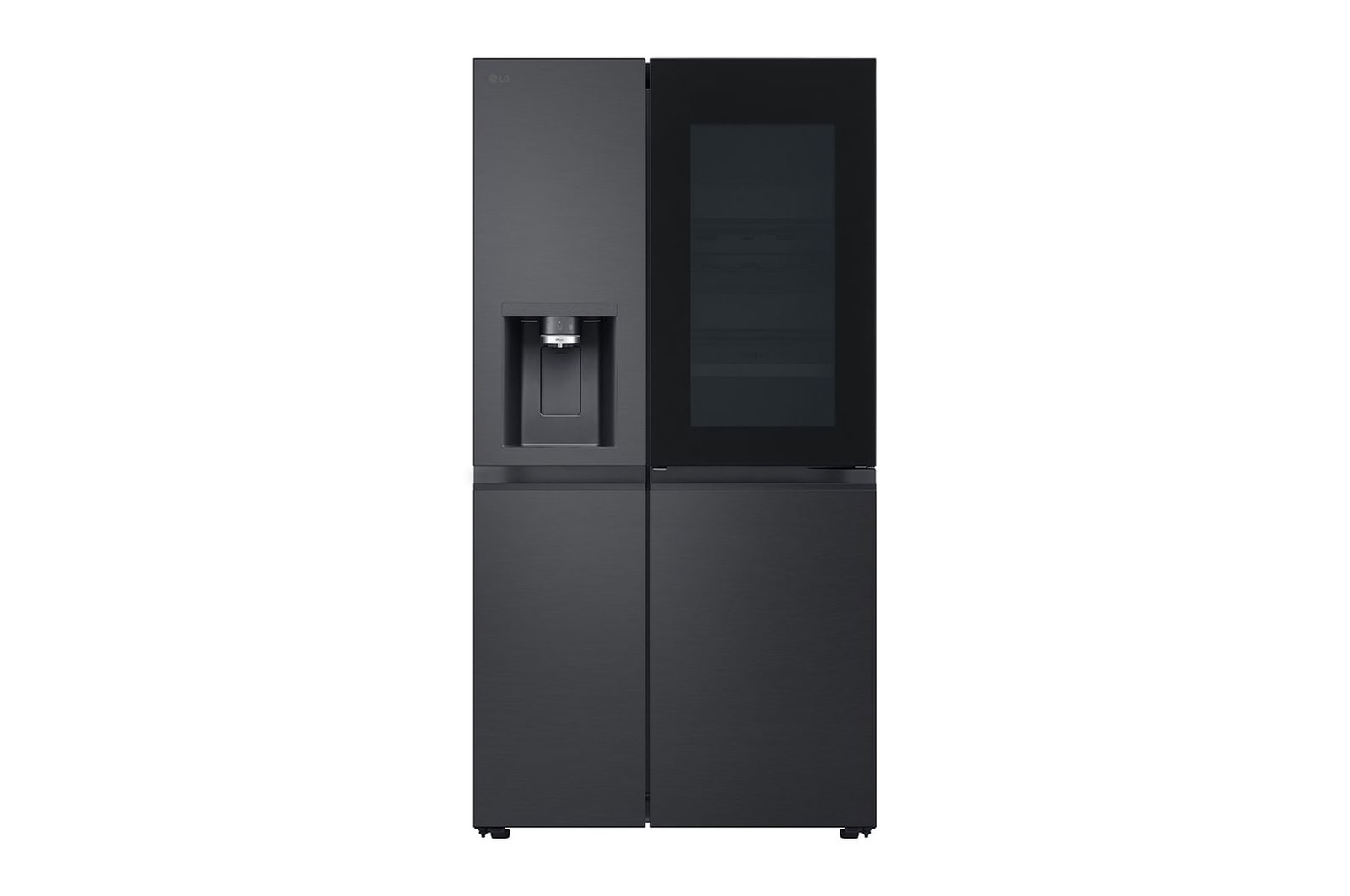 LG Side-by-Side Kühlschrank mit InstaView® (D, 628L, 179cm hoch) mit Eis-, Crushed Ice- und Wasserspender & internem Wassertank | GSXE91EVAD, GSXE91EVAD