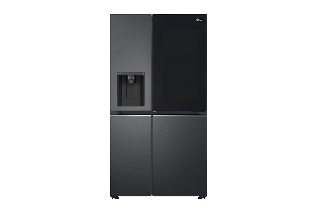 LG Side-by-Side Kühlschrank mit InstaView Door-in-Door® (E, 635L, 179cm hoch) mit Eis-, Crushed Ice- und Wasserspender & internem Wassertank | GSXV81MCLE, GSXV81MCLE