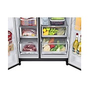 LG Side-by-Side Kühlschrank mit InstaView Door-in-Door® (E, 635L, 179cm hoch) mit Eis-, Crushed Ice- und Wasserspender & internem Wassertank | GSXV81MCLE, GSXV81MCLE