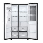 LG Side-by-Side Kühlschrank mit InstaView Door-in-Door® (E, 635L, 179cm hoch) mit Eis-, Crushed Ice- und Wasserspender & internem Wassertank | GSXV81MCLE, GSXV81MCLE