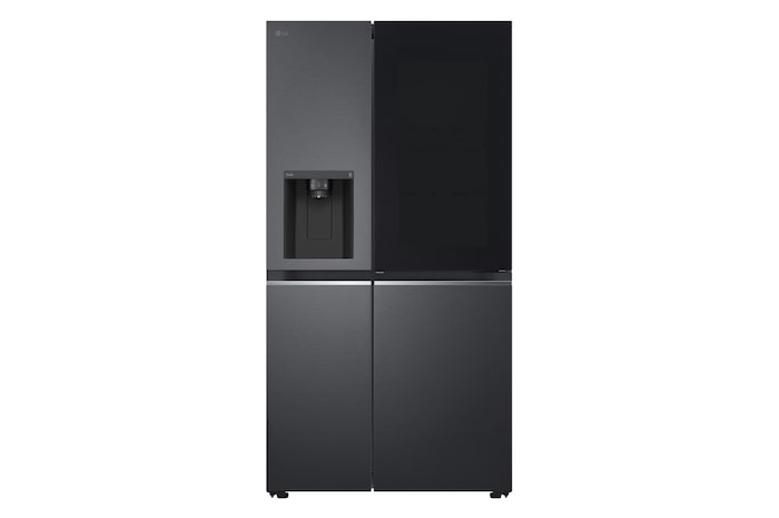 LG Side-by-Side Kühlschrank mit InstaView Door-in-Door® (EEK E, 635L, 179cm hoch) mit Eis-, Crushed Ice- und Wasserspender & internem Wassertank | GSXV81MCLE, GSXV81MCLE