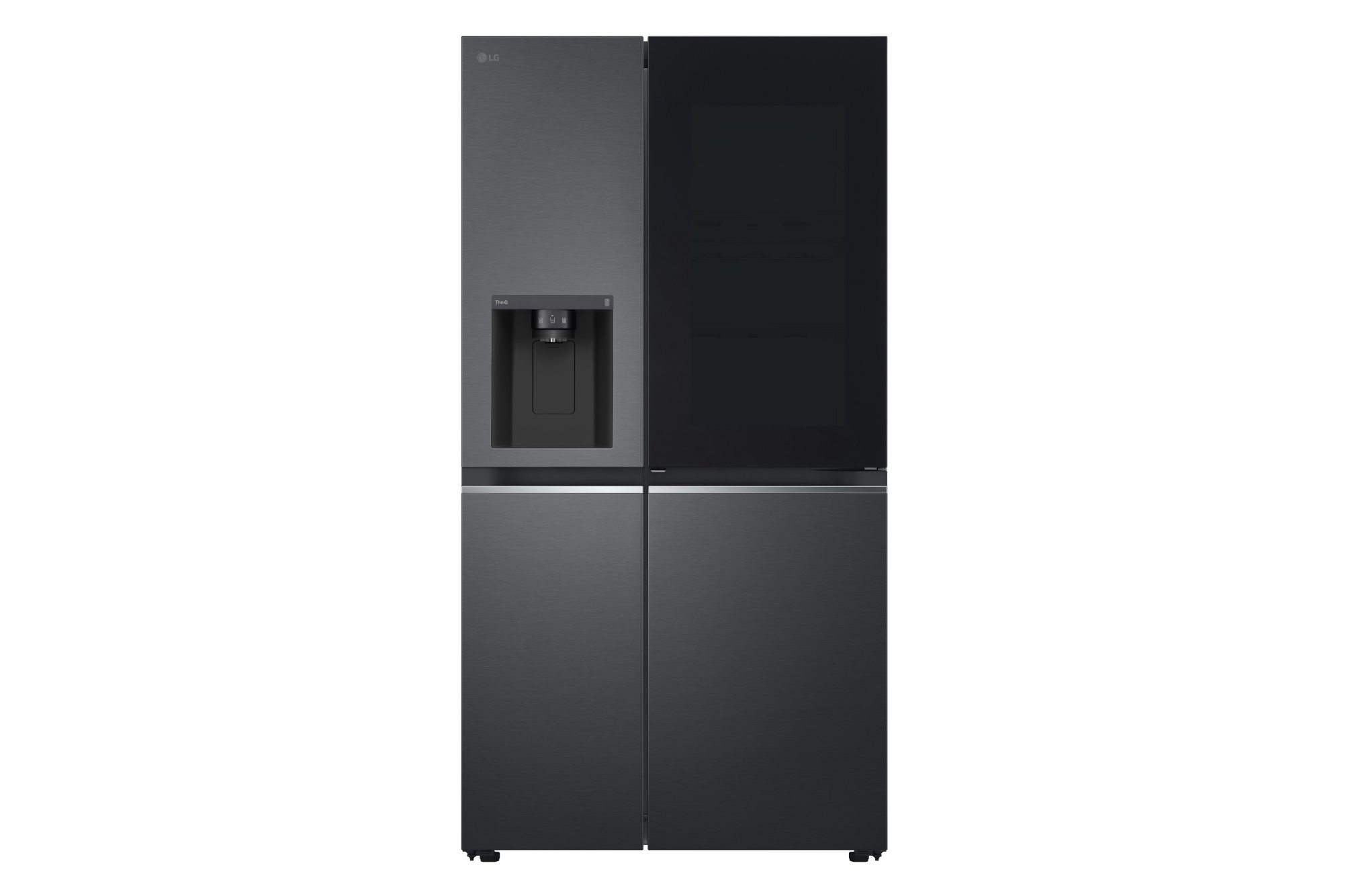Vorderseite von Side-by-Side Kühlschrank mit InstaView Door-in-Door® (EEK E, 635L, 179cm hoch) mit Eis-, Crushed Ice- und Wasserspender & internem Wassertank | GSXV81MCLE GSXV81MCLE