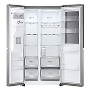 LG Side-by-Side mit InstaView Door-in-Door® | Eis-, Crushed Ice- und Wasserspender | 635 Liter Kapazität | EEK E | Interner Wassertank 4L | Platinum Silver | GSXV81PZLE, GSXV81PZLE