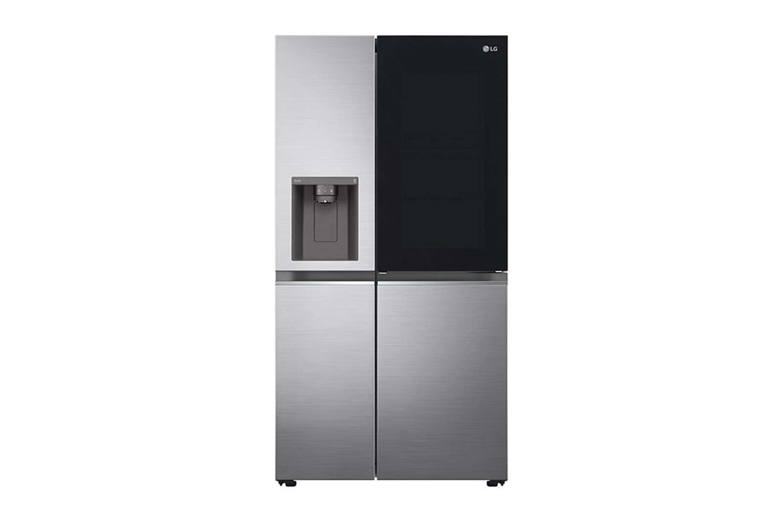 LG Side-by-Side mit InstaView Door-in-Door® | Eis-, Crushed Ice- und Wasserspender | 635 Liter Kapazität | EEK E | Interner Wassertank 4L | Platinum Silver | GSXV81PZLE, GSXV81PZLE