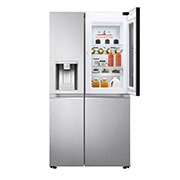 LG Side-by-Side mit  InstaView Door-in-Door® | Craft Ice Kugeln |  Eis-, Crushed Ice- und Wasserspender  | 635 Liter Kapazität | Energieeffizienzklasse E | Festwasseranschluss | Brushed Steel | GSXV90BSDE, GSXV90BSDE