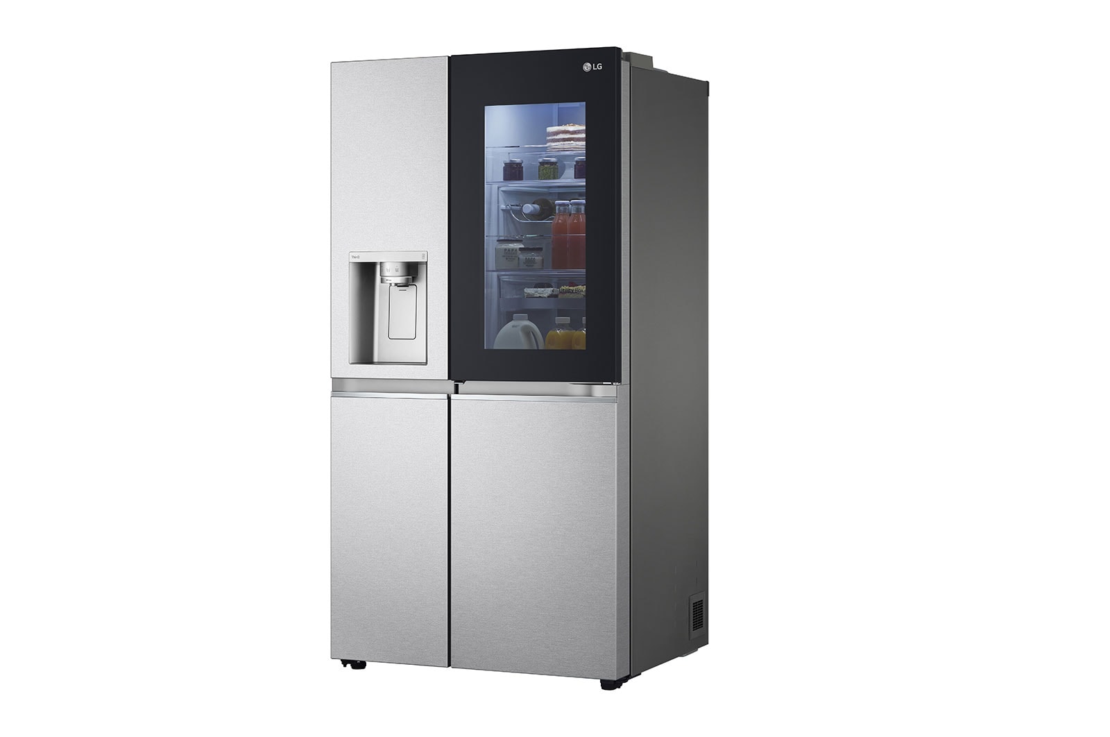 LG Side-by-Side Kühlschrank mit InstaView Door-in-Door® (D, 628L, 179cm hoch) mit Eis-, Crushed Ice- und Wasserspender & Festwasseranschluss | GSXE90MBDD, GSXE90MBDD