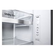 LG Side-by-Side Kühlschrank mit InstaView Door-in-Door® (D, 628L, 179cm hoch) mit Eis-, Crushed Ice- und Wasserspender & Festwasseranschluss | GSXE90MBDD, GSXE90MBDD