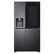 LG Side-by-Side mit InstaView Door-in-Door® | Eis-, Crushed Ice- und Wasserspender  | 635 Liter Kapazität | Energieeffizienzklasse E | Festwasseranschluss | Matte Black Steel | GSXV90MCAE, GSXV90MCAE