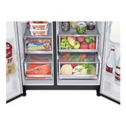 LG Side-by-Side Kühlschrank mit InstaView Door-in-Door® (E, 635L, 179cm hoch) mit Eis-, Crushed Ice- und Wasserspender & Festwasseranschluss | GSXV90MCAE, GSXV90MCAE