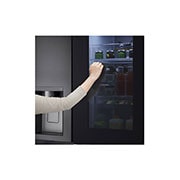 LG Side-by-Side mit  InstaView Door-in-Door® | Craft Ice Kugeln | Eis-, Crushed Ice- und Wasserspender  | 635 Liter Kapazität | Energieeffizienzklasse E | Festwasseranschluss | Matte Black Steel | GSXV90MCDE, GSXV90MCDE