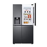 LG Side-by-Side mit  InstaView Door-in-Door® | Craft Ice Kugeln | Eis-, Crushed Ice- und Wasserspender  | 635 Liter Kapazität | Energieeffizienzklasse E | Festwasseranschluss | Matte Black Steel | GSXV90MCDE, GSXV90MCDE