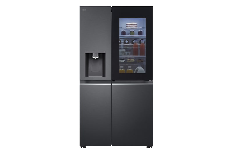 LG Side-by-Side Kühlschrank mit InstaView Door-in-Door® (EEK E, 635L, 179cm hoch) mit Eis-, Crushed Ice- und Wasserspender, Festwasseranschluss & Craft Ice | GSXV90MCDE, GSXV90MCDE