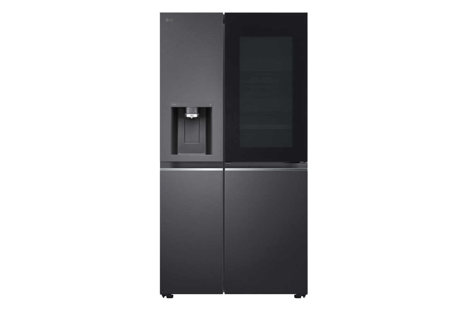 LG Side-by-Side Kühlschrank mit InstaView Door-in-Door® (EEK E, 635L, 179cm hoch) mit Eis-, Crushed Ice- und Wasserspender, Festwasseranschluss & Craft Ice | GSXV90MCDE, GSXV90MCDE