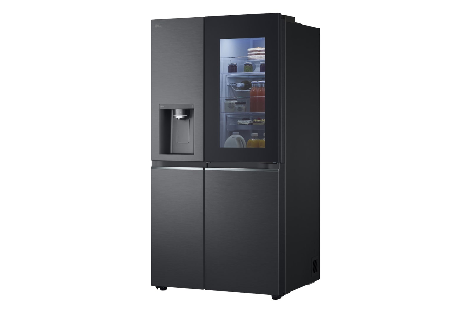 LG Side-by-Side Kühlschrank mit InstaView Door-in-Door® (EEK E, 635L, 179cm hoch) mit Eis-, Crushed Ice- und Wasserspender, Festwasseranschluss & Craft Ice | GSXV90MCDE, GSXV90MCDE