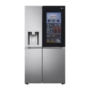 LG Side-by-Side mit InstaView Door-in-Door ®  | Eis-, Crushed Ice- und Wasserspender | 635 Liter Kapazität | Energieeffizienzklasse F | Festwasseranschluss | Platinum Silver | GSXV90PZAF , GSXV90PZAF