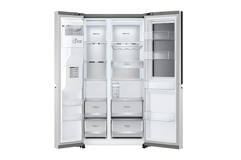 LG Side-by-Side Kühlschrank mit InstaView Door-in-Door® (E, 635L, 179cm hoch) mit Eis-, Crushed Ice- und Wasserspender & internem Wassertank | GSXV91BSAE , GSXV91BSAE