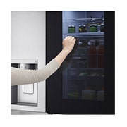 LG Side-by-Side Kühlschrank mit InstaView Door-in-Door® (F, 635L, 179 cm hoch) mit 4L internem Wassertank, Eis-, Crushed Ice- und Wasserspender | GSXV91BSAF, GSXV91BSAF
