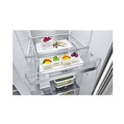 LG Side-by-Side Kühlschrank mit InstaView Door-in-Door® (F, 635L, 179 cm hoch) mit 4L internem Wassertank, Eis-, Crushed Ice- und Wasserspender | GSXV91BSAF, GSXV91BSAF