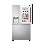 LG Side-by-Side mit InstaView Door-in-Door® | Eis-, Crushed Ice- und Wasserspender  | 635 Liter Kapazität | EEK F | Interner Wassertank 4L | Brushed Steel | GSXV91BSAF, GSXV91BSAF