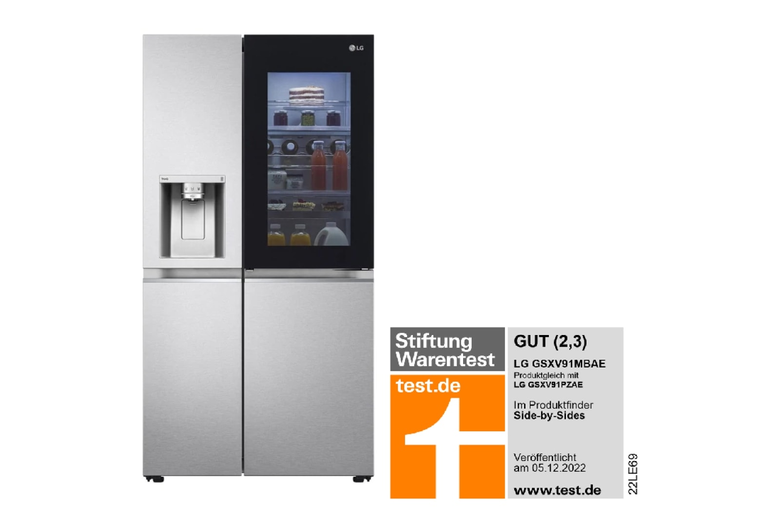 LG Instaview SidebySide Kühlschrank GSXV91MBAE LG DE
